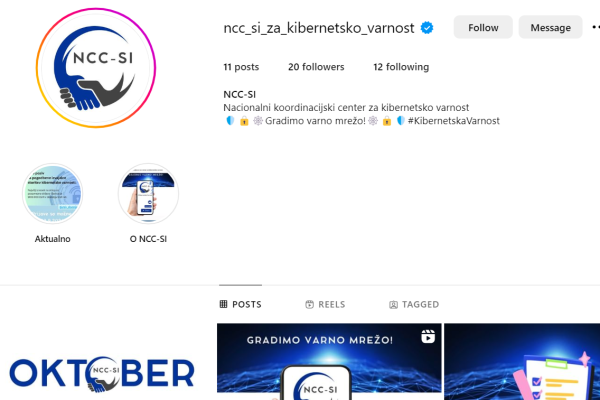 NCC Slovenia Instagram Page