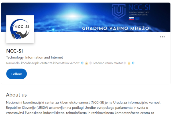 NCC Slovenia LinkedIn Page