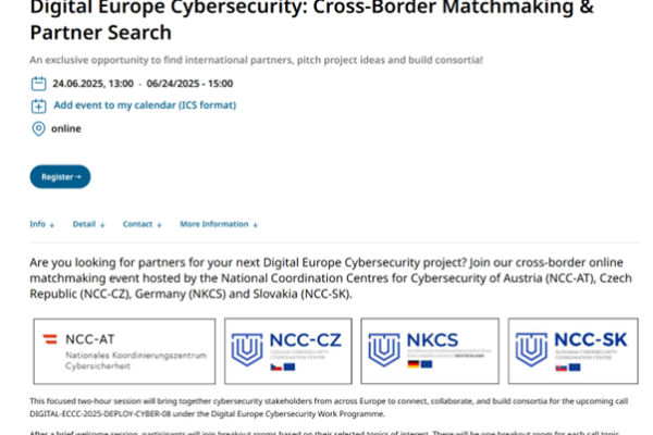 Cross border match-making event NCC-CZ, NKCS, NCC-SK